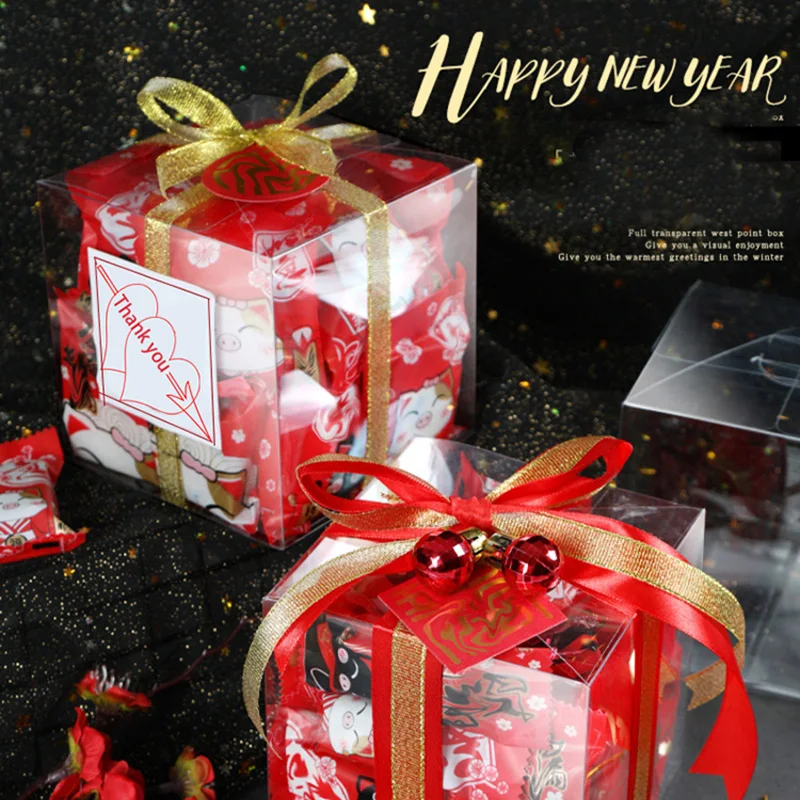 Прозрачная подарочная коробка для конфет 50 шт./лот квадратные коробки из ПВХ