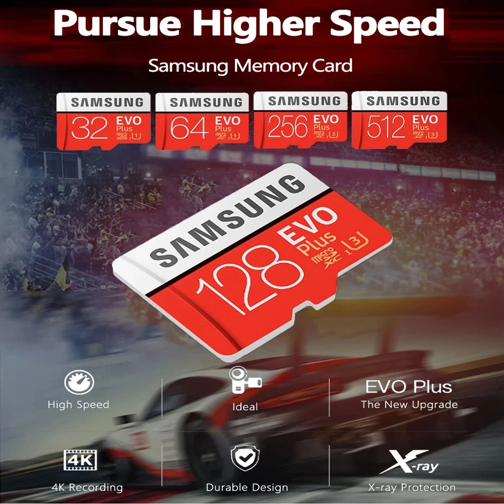 SAMSUNG карта памяти Micro SD класс 10 128 ГБ 32 64 256 | Компьютеры и офис