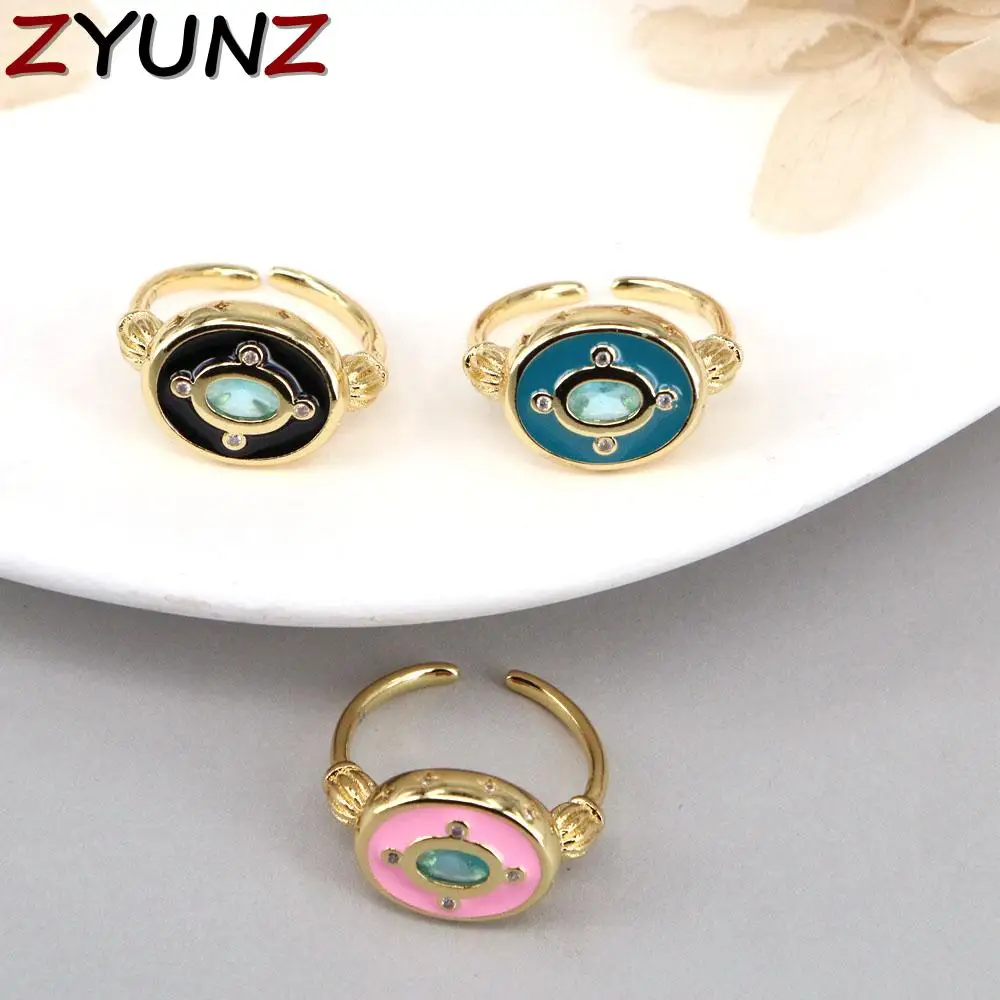 

5PCS, Enamel Ring , Colorful Band Ring , Crystal Zircon Enamel Ring , Color Ring, Gold Stackable Ring, Gift for her, Dainty Ring