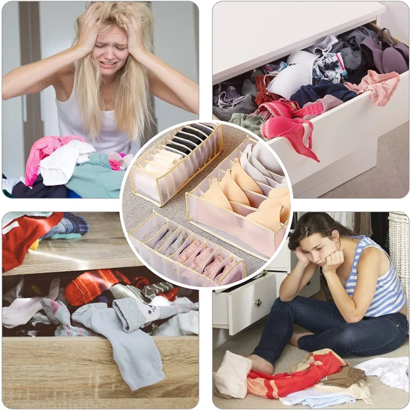 

Bedroom Closet Organizer for Socks Underwear Organizador Storage Box Bra Foldable Drawer Organizer Divider Rangement Boxes