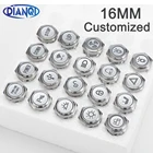 Металлическая кнопка для настройки, 16 мм, кольцевой переключатель, плоская, круглая фиксация, мгновенное направление, вверх и вниз, мощность