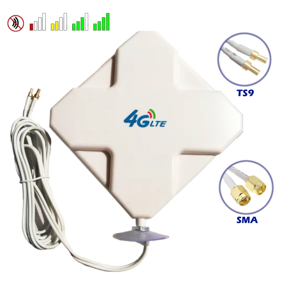 4G LTE антенна с высоким коэффициентом усиления 35dBi SMA TS9 интерфейс MIMO с двойной головкой Расширенный прием для Netgear Nighthawk роутер Huawei модем