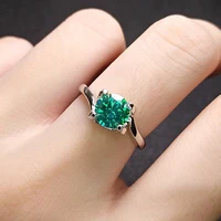 round ring for women wedding party 925 silver jewelry accessories with emerald gemstone open finger rings ornaments wholesale