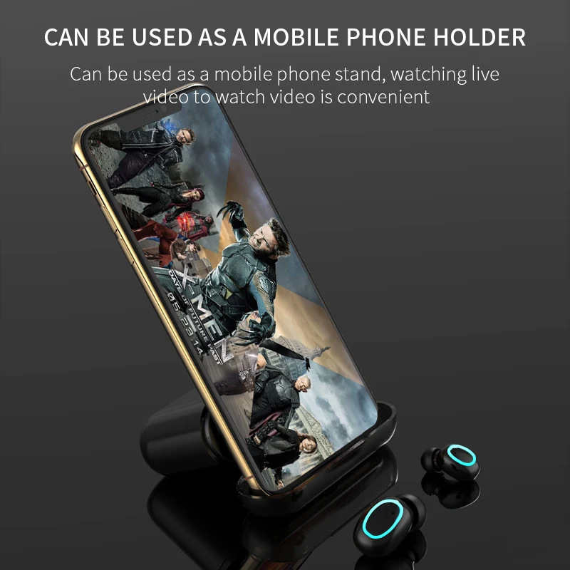 HBQ Touch Bluetooth V5.0 наушники портативные TWS беспроводные мини наушники 3D стерео гарнитура 1500 мАч как внешний аккумулятор с светодиодный дисплеем