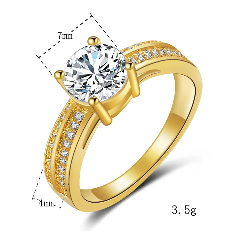 Кольцо из 18 каратного золота классическое ювелирное изделие с бриллиантами