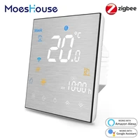 tuya zigbee smart thermostat for waterelectric floor heating watergas boiler brushed panel 2mqtt alexa google smart life
