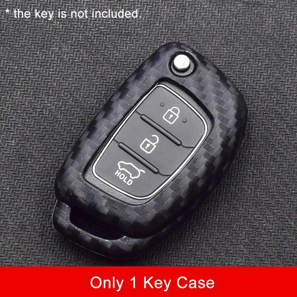 1 Key Case Карбоновый силиконовый чехол для ключей от машины для hyundai Sonata Santa Fe Tucson IX30 IX35 IX45 Складной Дистанционный брелок крышка брелок защитная сумка - Название цвета: 1 Key Case