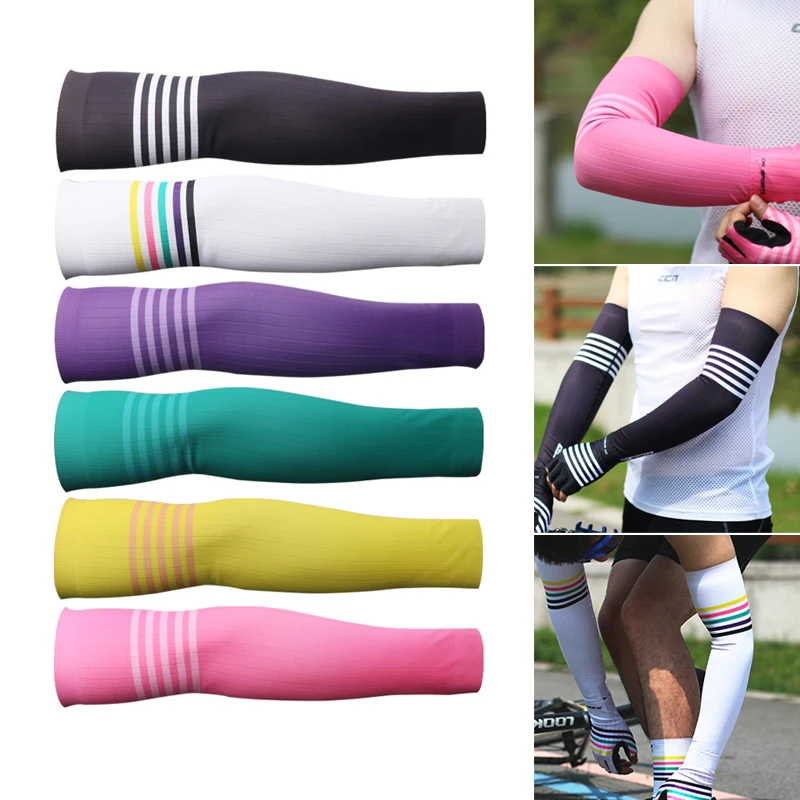 

Cycling Sunscreen Sleeves Breathable Sweat Absorbent Silicone Silicone Cuffs Non Slip for Ｍen Women Outdoor Sports ASD88