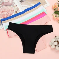 hot summer ice silk seamless underwear womens simple candy color underwear thin section smooth and supple womens underwear
