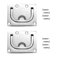 2 pieceslot stainless steel 316 flush hatch lift ring hatch pull handle locker cabinet boat marine hardware