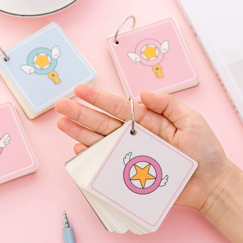 Stationery Key Wings Iron Ring Notebooks Student Blank Word Book Portable Pocket Book 100 Sheets Notebook Drawing School Supplie