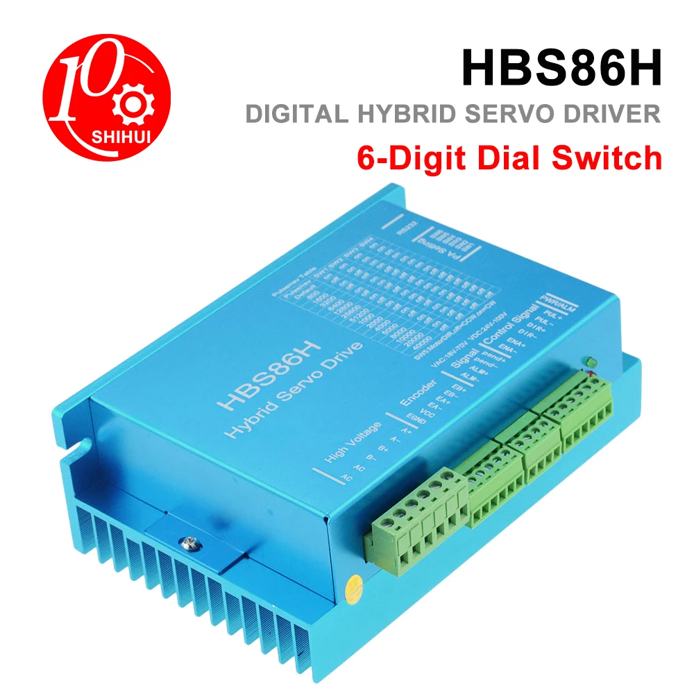 

Hybrid Digital Servo Driver HBS86H 6Bit Dip Switch AC18-70V RS232 Interface For NEMA34 Or 86 Closed Loop Stepper Motor Control