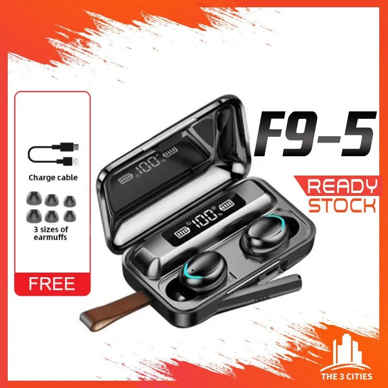 

F9-5 TWS 5.0 Bluetooth Earphones Wireless Bass Stereo In-ear Earbuds Handsfree Headset With Charging Case