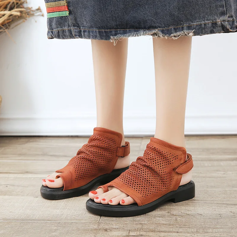 PEIPAH/брендовые сандалии гладиаторы ручной работы Женская обувь из натуральной