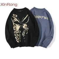 2021 spring and autumn new personality harajuku vogue butterfly male hip hop sweater mens sweater loose casual pullover sweater