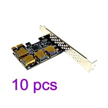 10pcsPCIE PCI-E PCI Express Riser Card 1x to 16x 1 to 4 USB 3.0 Slot Multiplier Hub Adapter For Minner Device For Bitcoin Mining