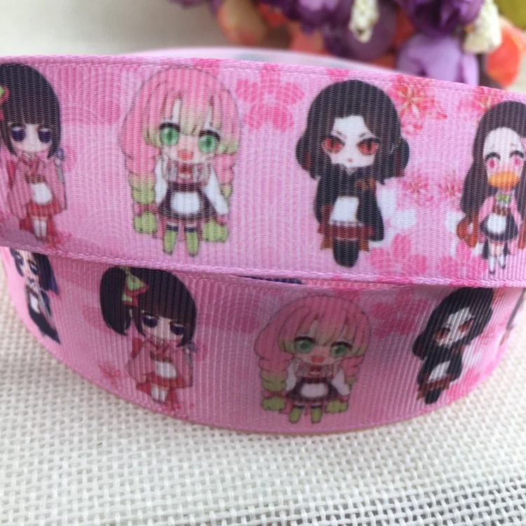 1 &quot25 мм японский принт с персонажами мультфильмов корсажная лента вечерние