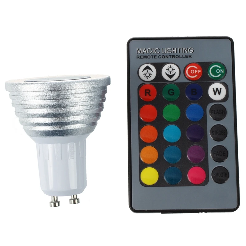 GU10 3W 16 изменение цвета RGB Светодиодный точечный светильник лампа ИК пульт