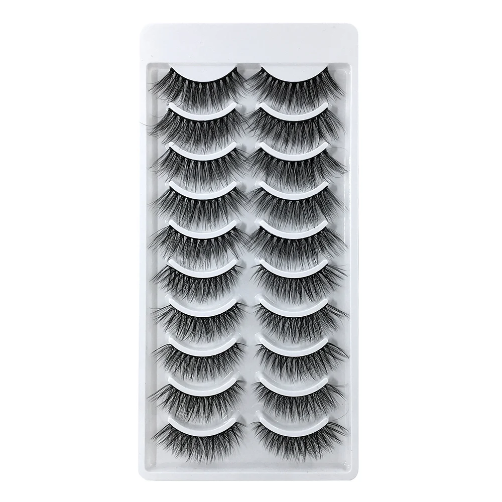 SD13 LADYLUNA 1/10Pair Handmade Mixed Wispy Fluffy Natural Thick Long 5D Mink Real Hair False Eyelashes Extension Beauty Makeup Kit - Цвет: SD13