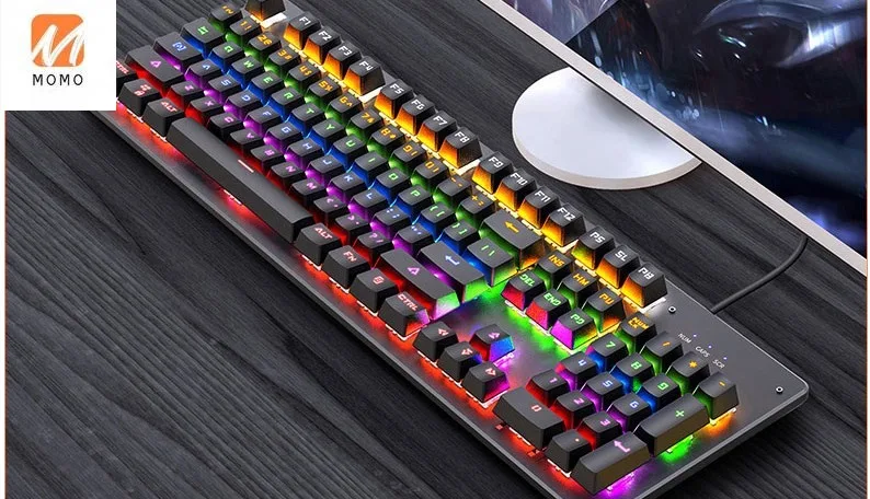 

Gaming Mechanical Keyboard punk Round Retro Keycap Backlit USB Wired Mechanical keyboard with replaceable shaft