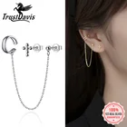 TrustDavis Подлинная Мода 925 стерлингового серебра Сладкий крест цепи Клипсы Серьги-гвоздики для женщин Свадебная вечеринка Изящные Ювелирные изделия DA2238