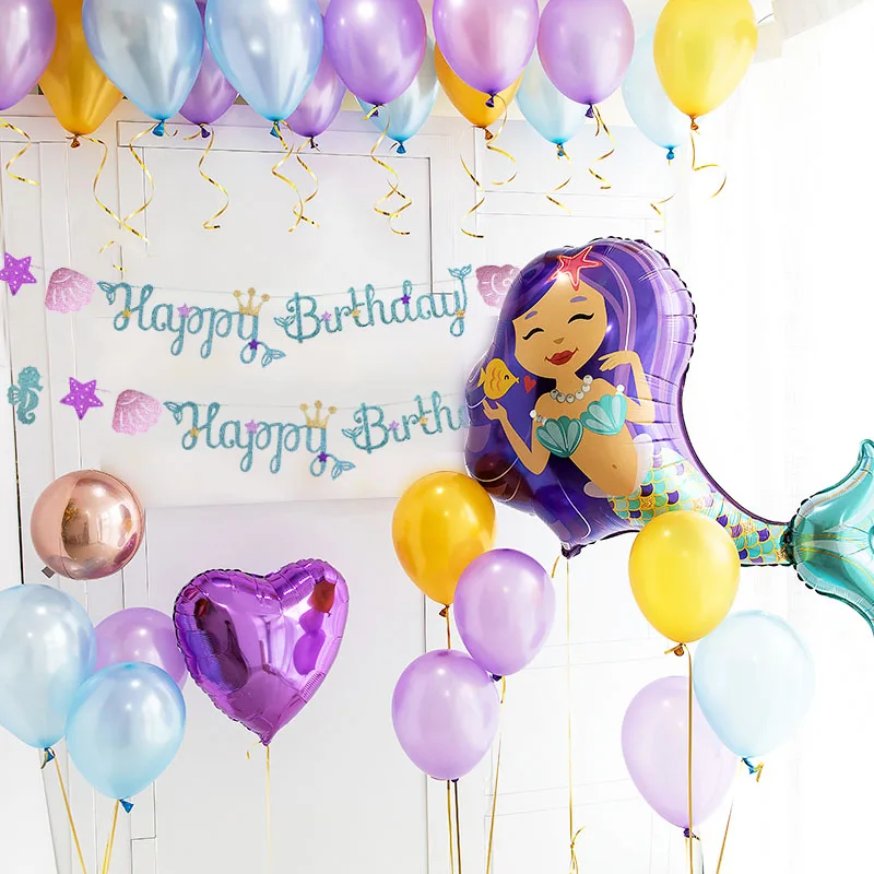 Милые украшения для вечерние НКИ в виде маленькой Русалочки надувные шары с