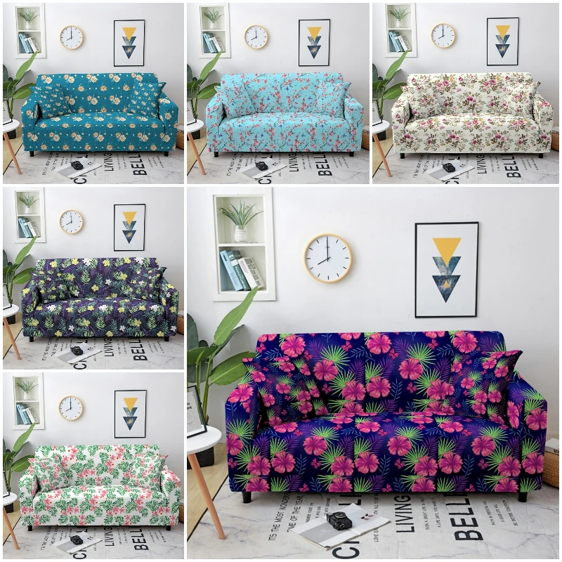 Эластичный чехол для дивана 3D Цветочный растягивающийся из спандекса защита от