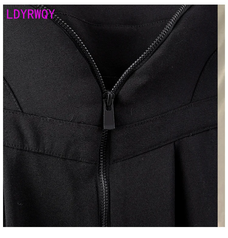 

2021 autumn and winter new fashion casual joker personality waist zipper high waist wide leg pants women
