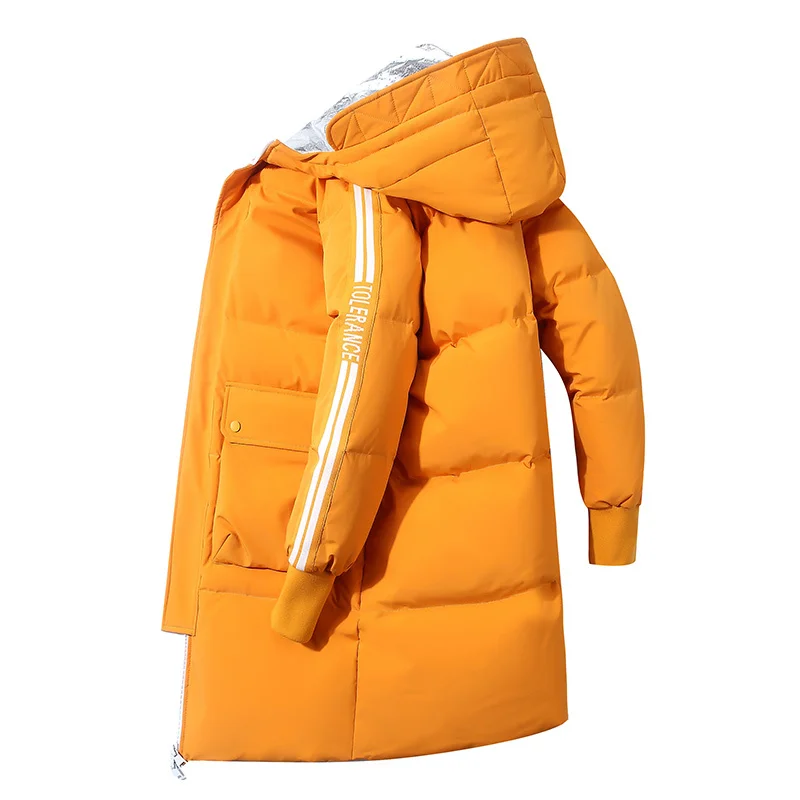 Зимняя утепленная куртка на белом утином пуху Мужская зимняя парка средней длины