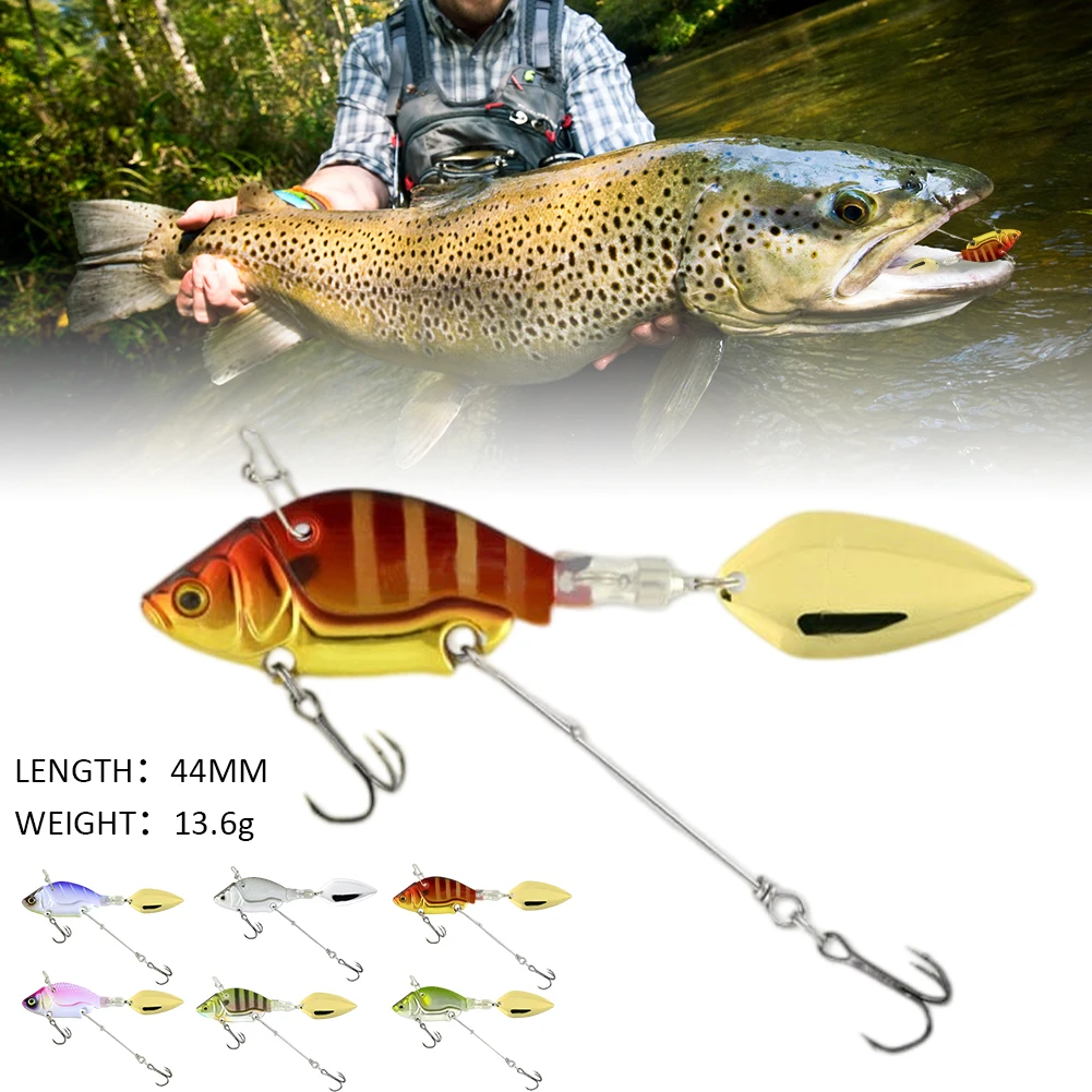 

44mm/136g Fishing Lure Sinking Vibration Rotating Metal Sequins VIB Metal Artificial Hard Bait Spinner Bait Fishing Tools Tackle