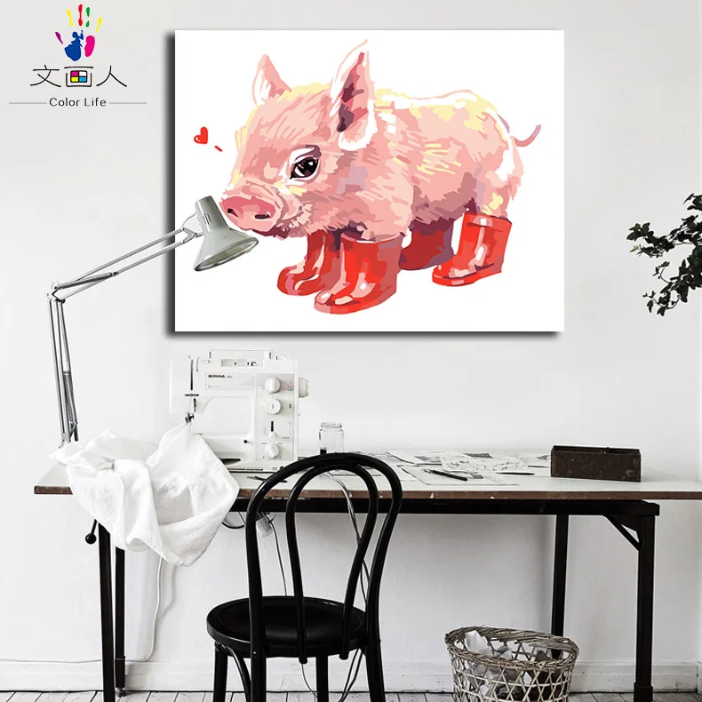 Раскрашивание по номерам цифровая милых котов мультяшных животных кошек с