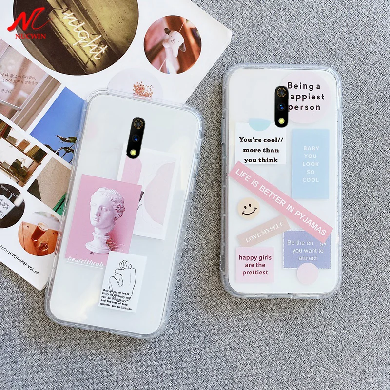 

Clear Silicone Case for Huawei P30 Lite P20 Pro P40 Mate 30 Mate20 Honor 20 8X 9X Nova 5T Y9 Prime 2019 Statue Label Soft Cover