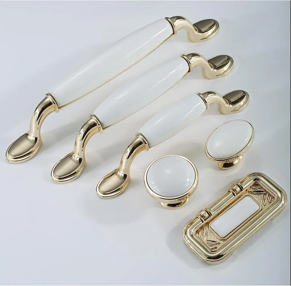 Современный минималистичный шкаф дверная ручка керамический белый мебельный