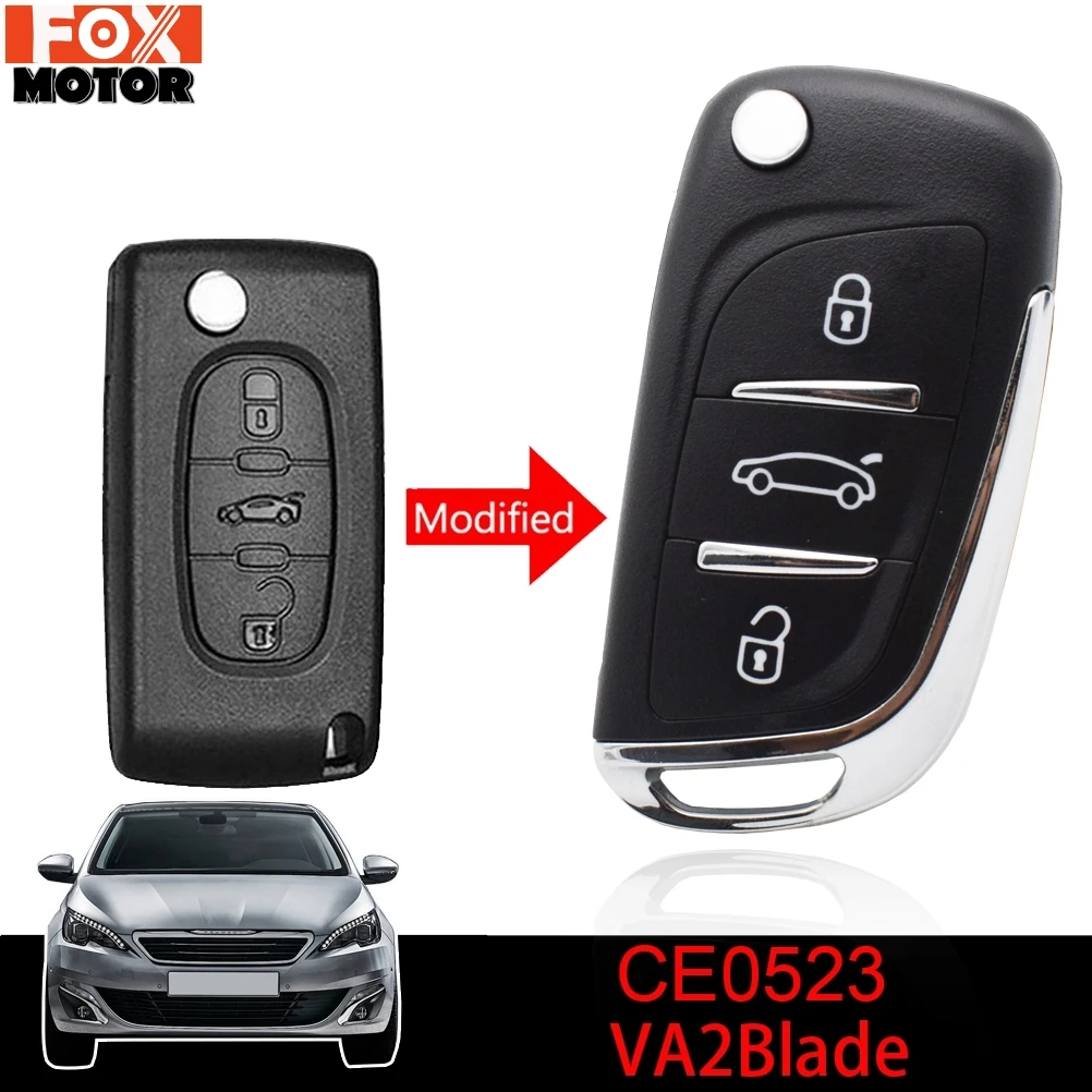 Автомобильный 3 корпус для ключей на кнопке чехол брелок откидной складной