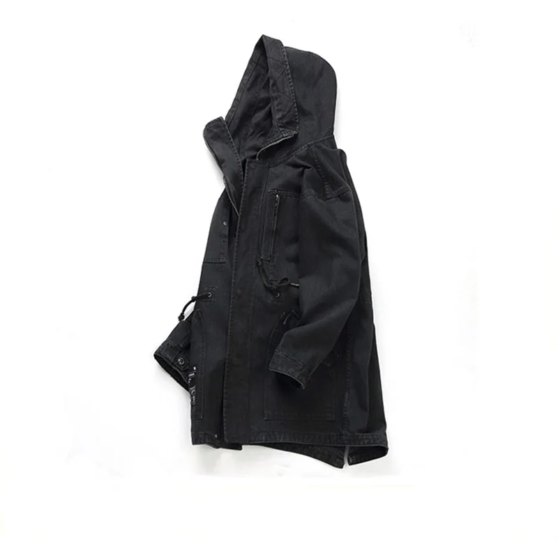 KIOVNO мужские брюки карго джинсовые куртки с капюшоном свободные 2019 модные длинные