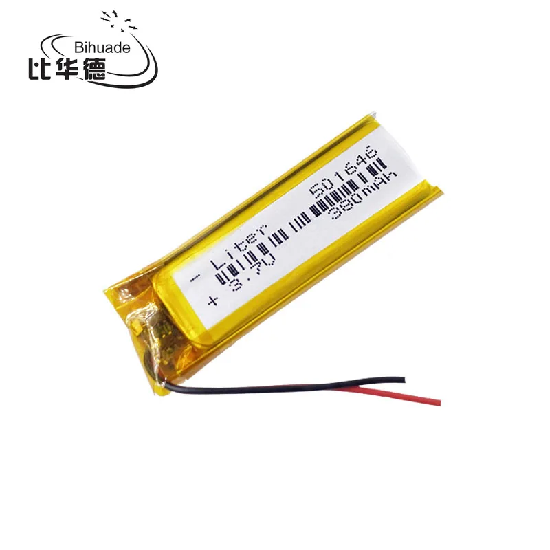 1 шт./лот 3 7 V 380mAh 501646 Литий полимерный литий ионный аккумулятор для Mp3 MP4 MP5