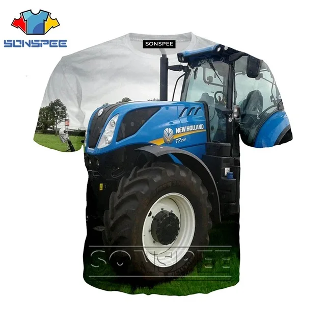 SONSPEE/футболка с 3D принтом уличная одежда для мужчин женщин тракторов модная