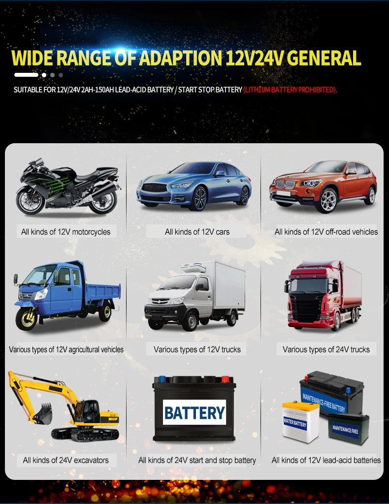 Полностью автоматическое автомобильное зарядное устройство 12 в 8A 24 4A сенсорный