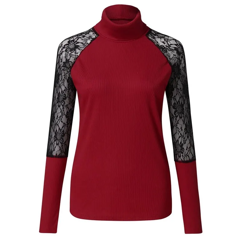 Женский трикотажный свитер водолазка повседневный мягкий джемпер с круглым