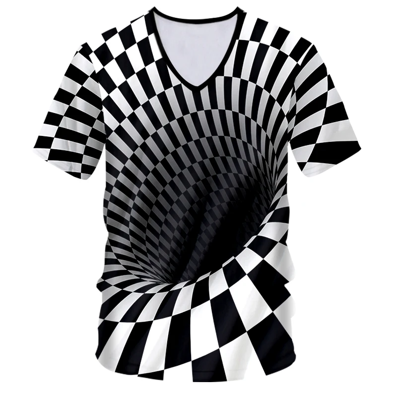 Футболка CJLM мужская с V-образным вырезом тенниска принтом в виде полыни