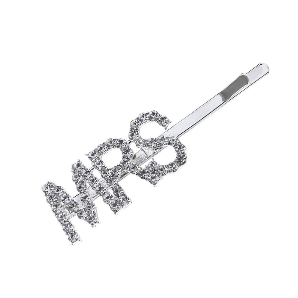 MRS (Silver) 1 шт. Модный Блестящий кристалл шпильки со стразами GLAM/DRIPPIN буквы заколки для волос заколка аксессуары для укладки волос для женщин девочек - Цвет: MRS (Silver)