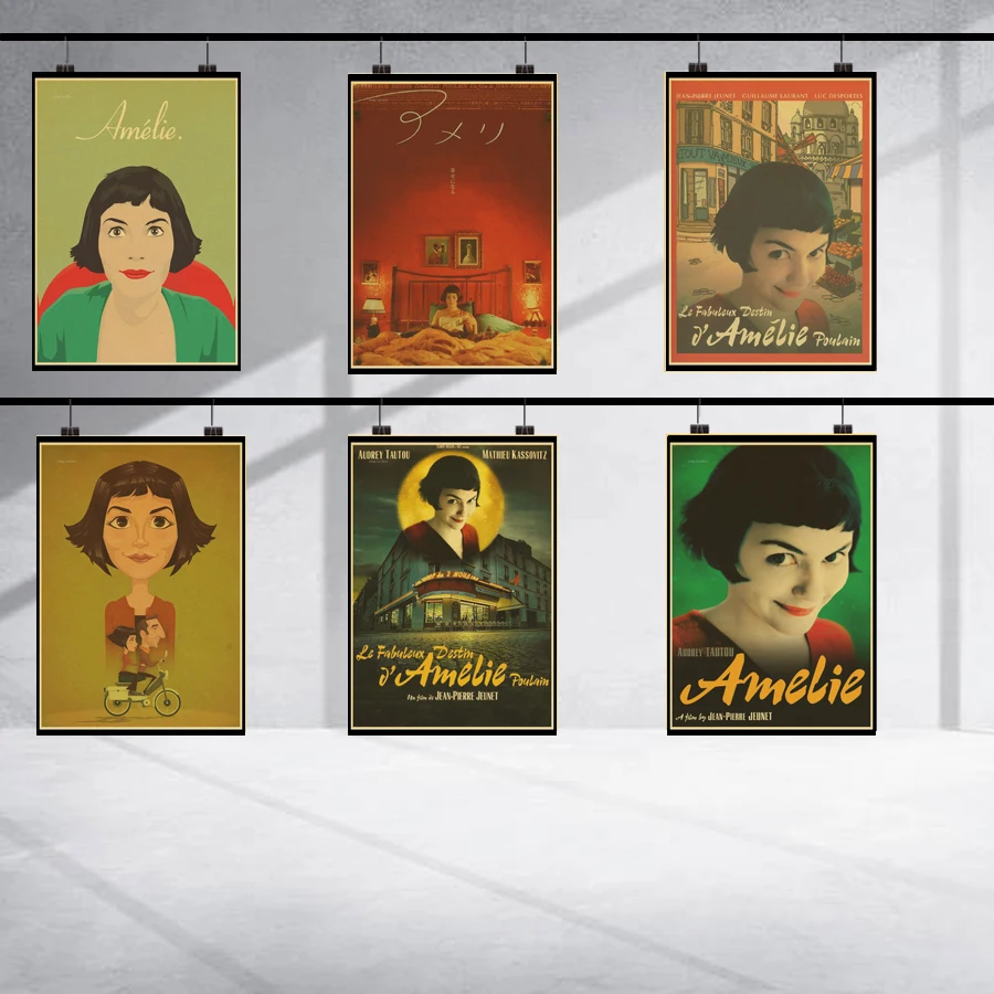 

Vintage Amelie Film Classic Movie Poster Home Decor Poster and Prints Classic Wall Pictures for Caffe Living Room Bar Home Decor