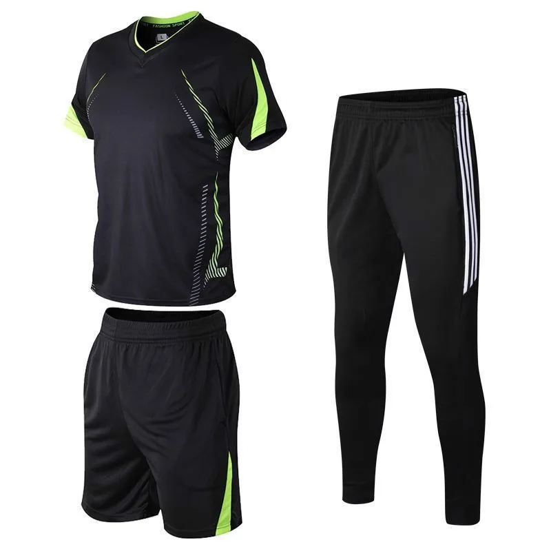 

Summer Men's Sportswear 2021 Fashion Breathable Men's Short-sleeved 3-piece Suit Men's Basketball Sportswear Men's Casual Suit