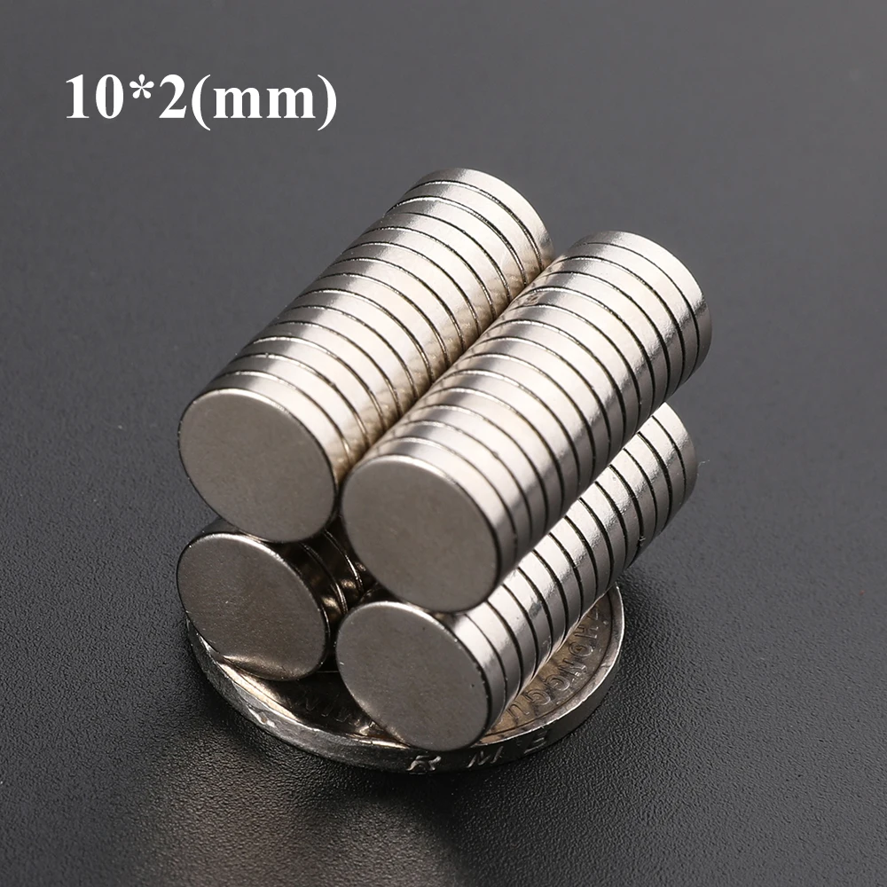 

100pcs Neodymium Magnet Round Magnet sheet 10x2mm NdFeB Round Super Powerful Strong Permanent Magnetic manes Disc 10*2