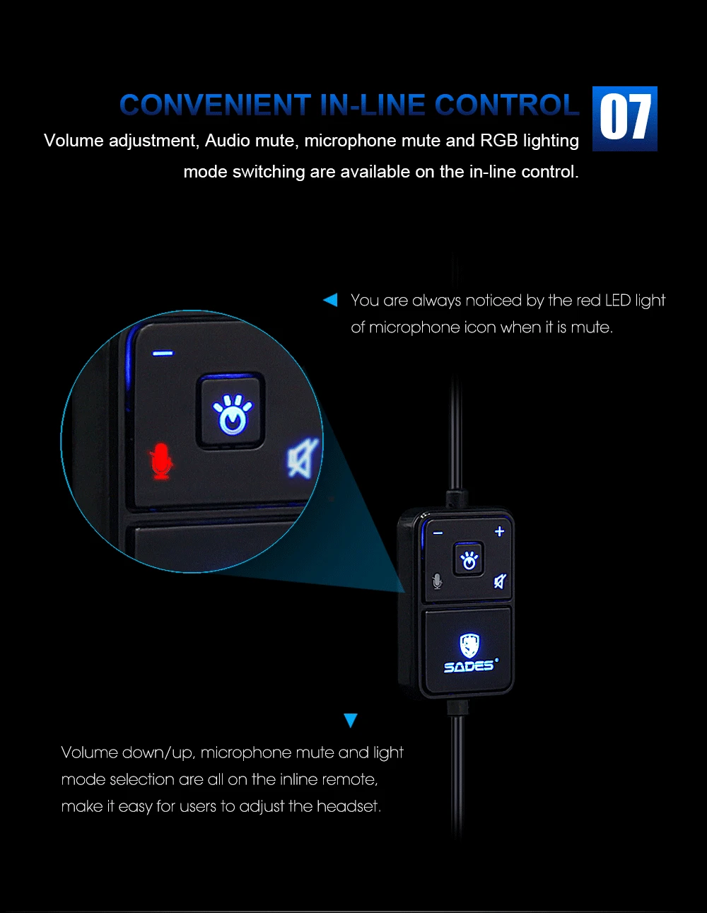 SADES Armor USB игровая гарнитура Realtek игровая аудио легкая RGB подсветка Шумоподавление для ПК