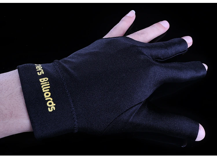 

2PCS Spandex Pool Cue3 Finger Gloves Snooker Billiard Cue Glove Black Left Hand