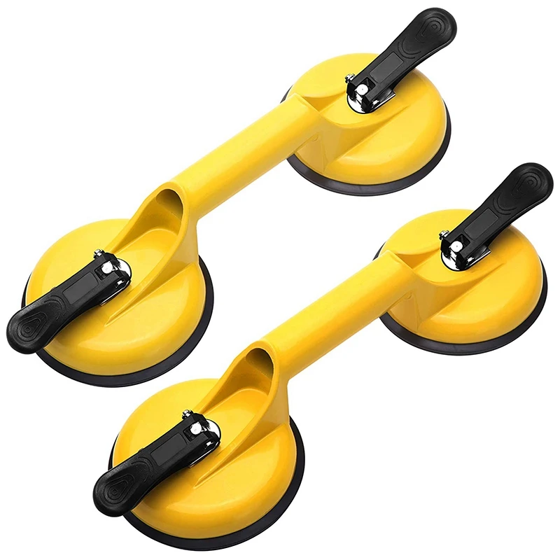 

JFBL Hot 2 Pcs Glass Suction Cups Heavy Duty Aluminum Vacuum Plate Handle Glass Holder Hooks to Lift Large Glass