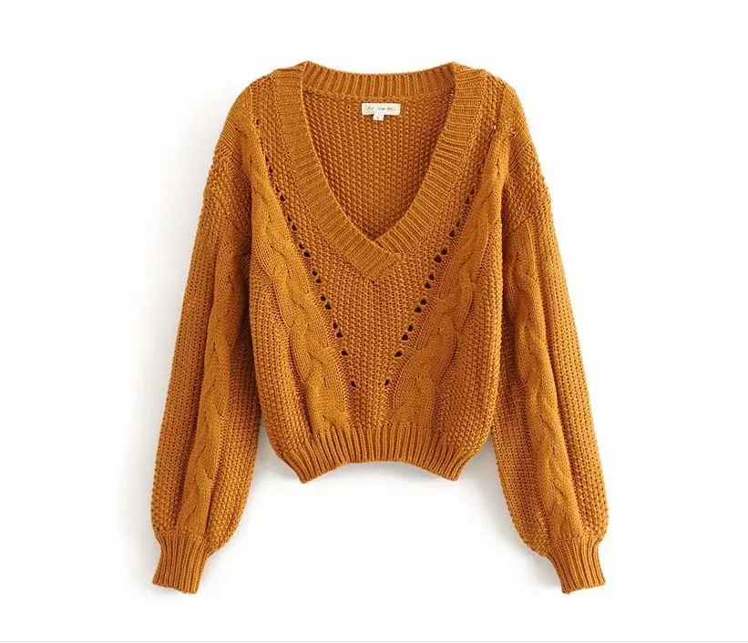 

Женский свитер HCBLESS 2019 зимний женский высококачественный V-образный вырез