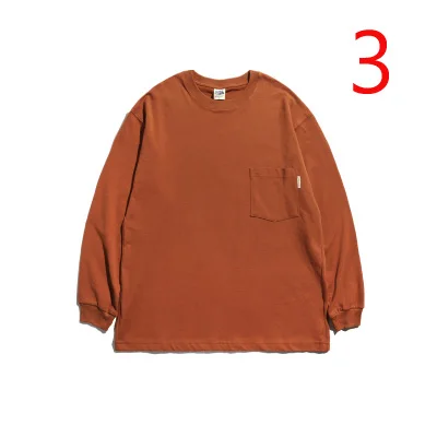 

Japanese retro autumn sweater with loose top cotton white t-shirt men's long-sleeved shirt
