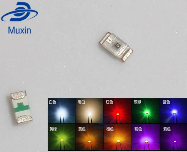 1000 шт 0402 SMD LED светодиод smd красный желтый синий зеленый белый оранжевый 1 0*0 5*0 4 мм